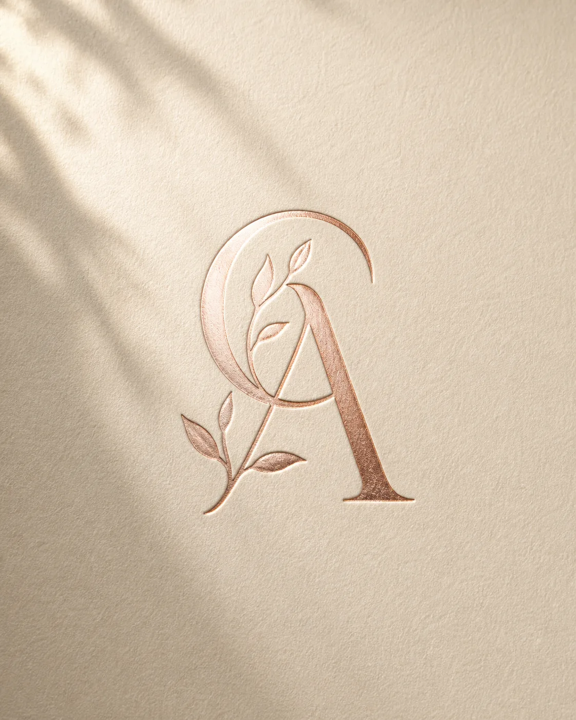Rose Gold Foil Logo Paper Mockup