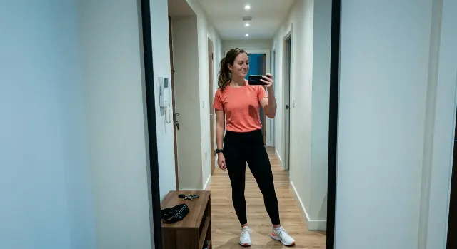Running Clothes Mirror Selfie Portrait
