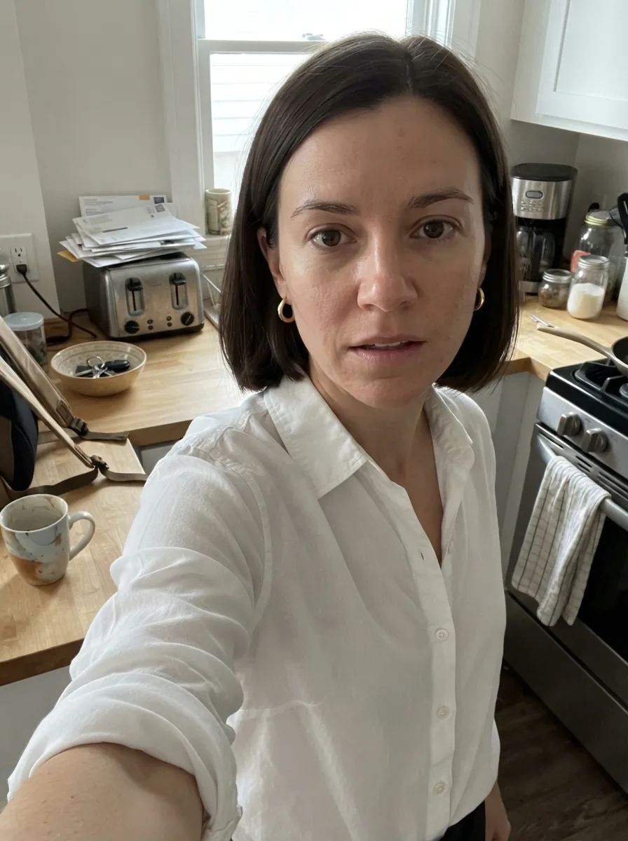 Rushed Before Work Kitchen Selfie