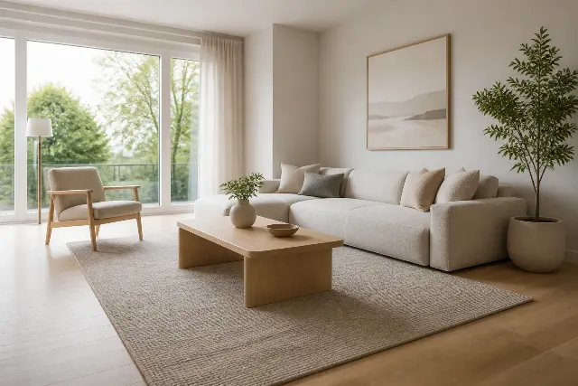 Scandinavian Living Room Virtual Staging