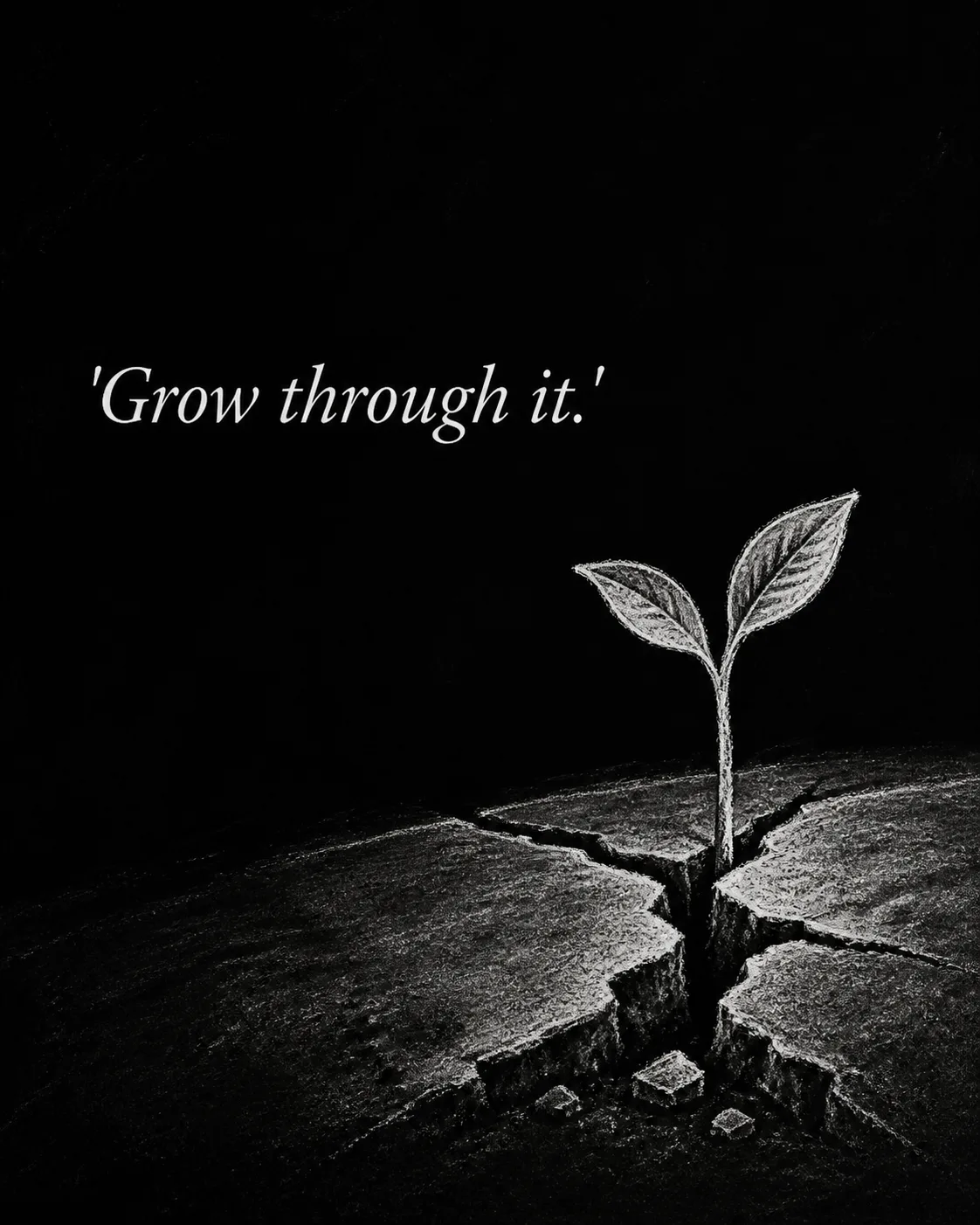 Seedling Through Concrete Quote Graphic