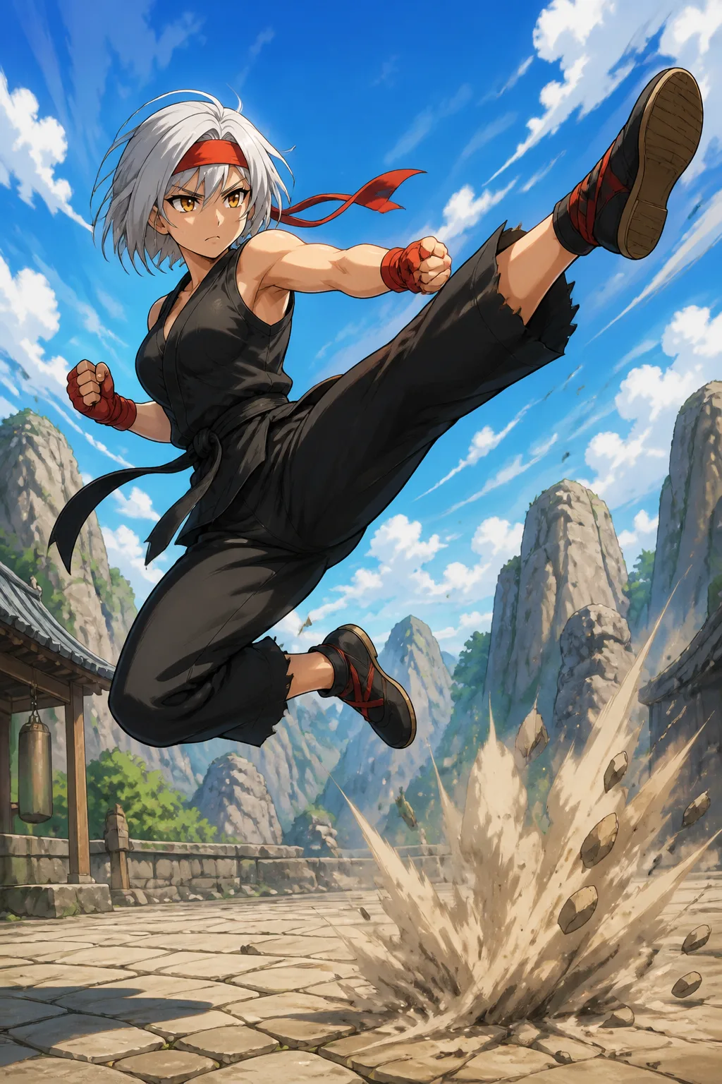 Shonen Anime Martial Artist Action Scene