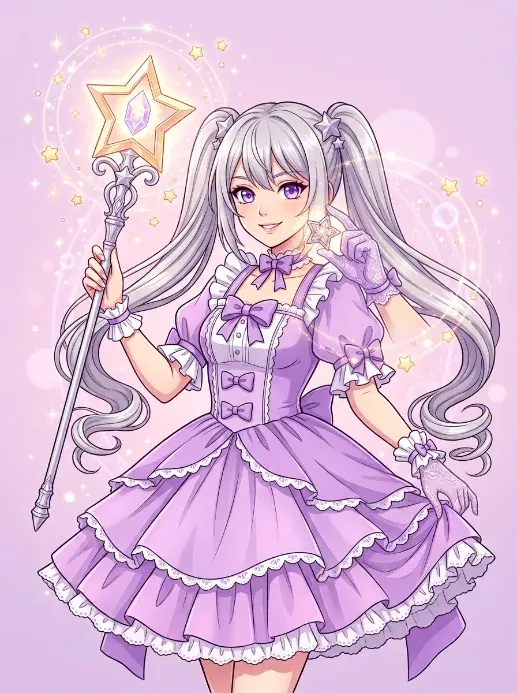 Shoujo Magical Girl Staff Illustration