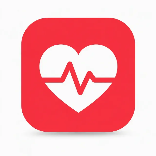 Simple Heart Pulse Health App Icon