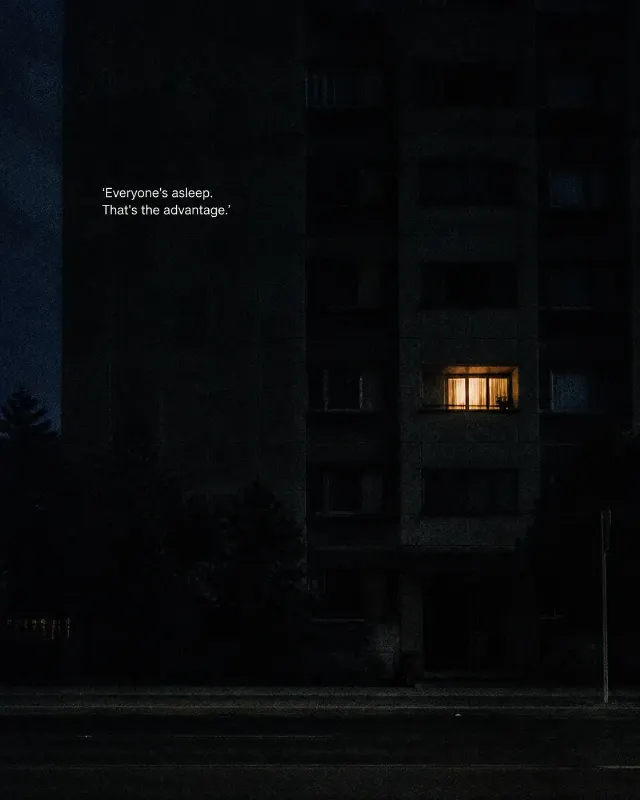 Single Lit Window Motivational Quote