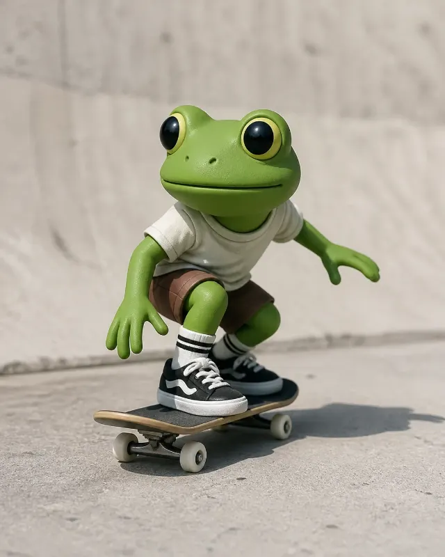 Skateboarding Frog Vinyl Figurine