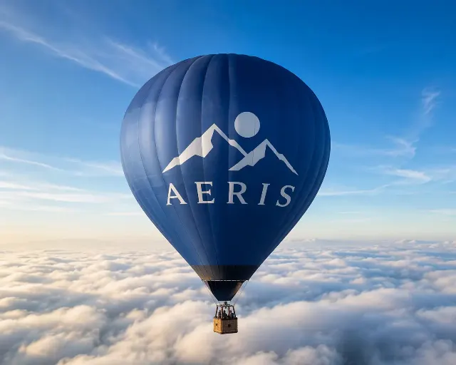 Skyborne Hot Air Balloon Logo Mockup
