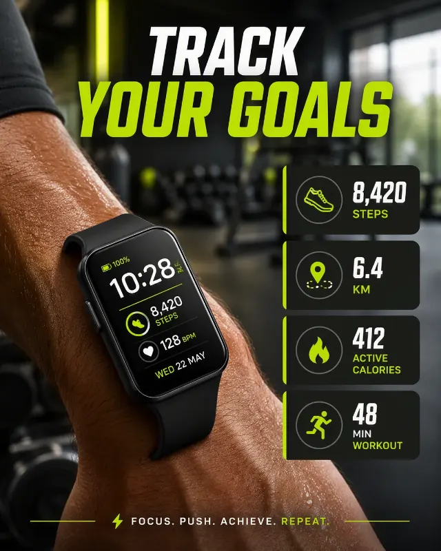 Smartwatch Fitness Stats Wearable Ad
