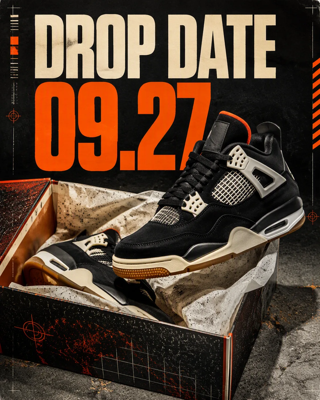 Sneaker Box Opening Drop Date Ad