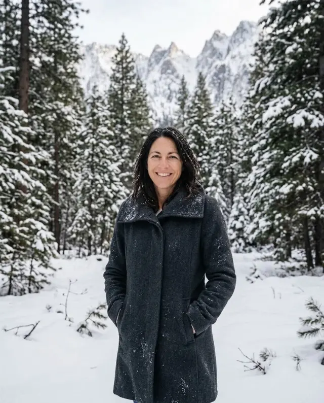 Snowy Mountain Pine Tree Winter Portrait