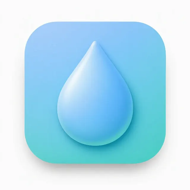 Soft 3D Water Drop Hydration App Icon