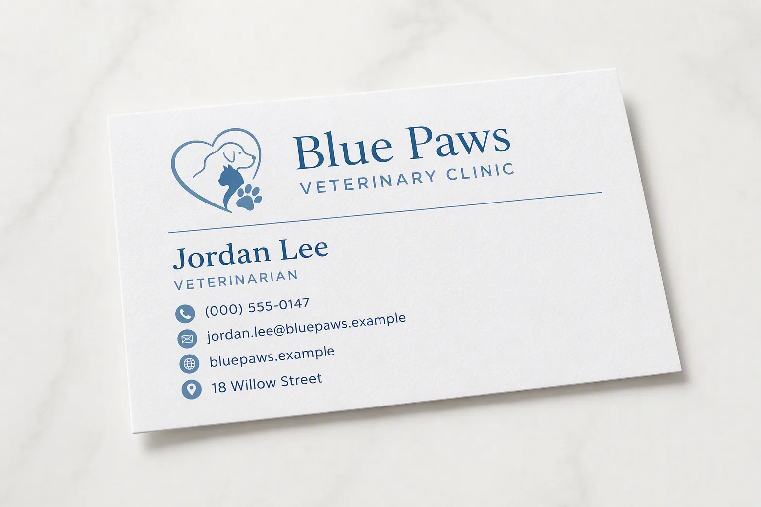 Soft Blue Veterinary Business Card