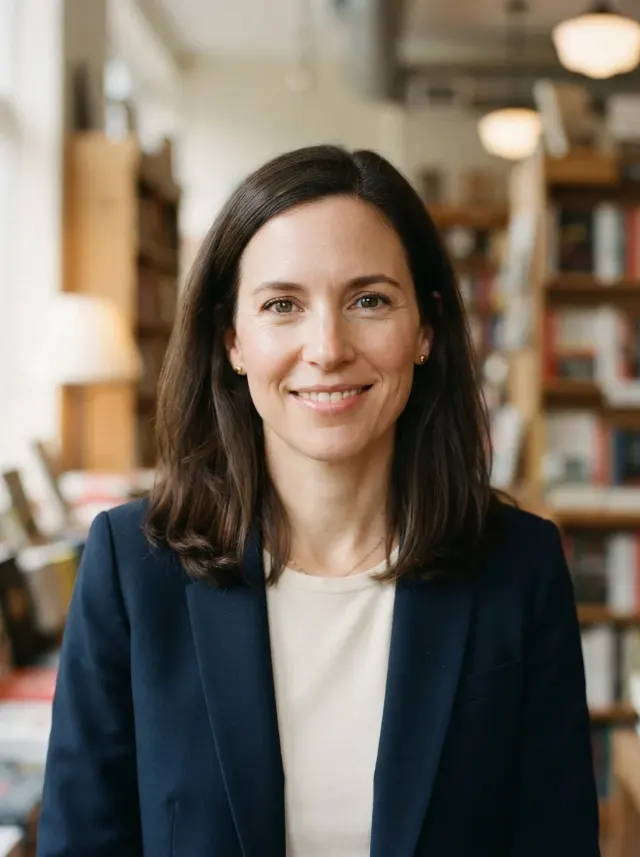 Soft Bookstore Interior Headshot