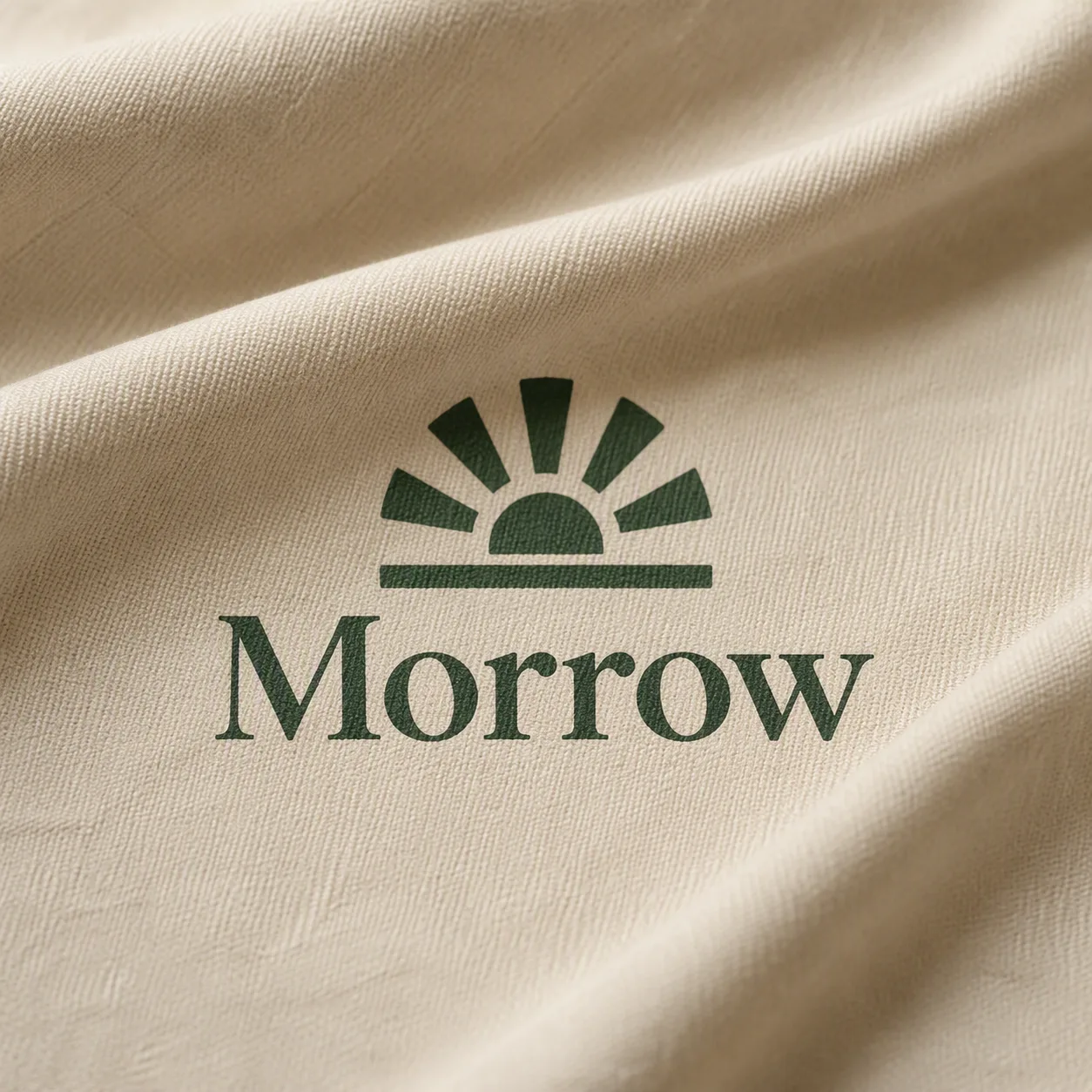 Soft Fabric Logo Mockup With Fold Shadows