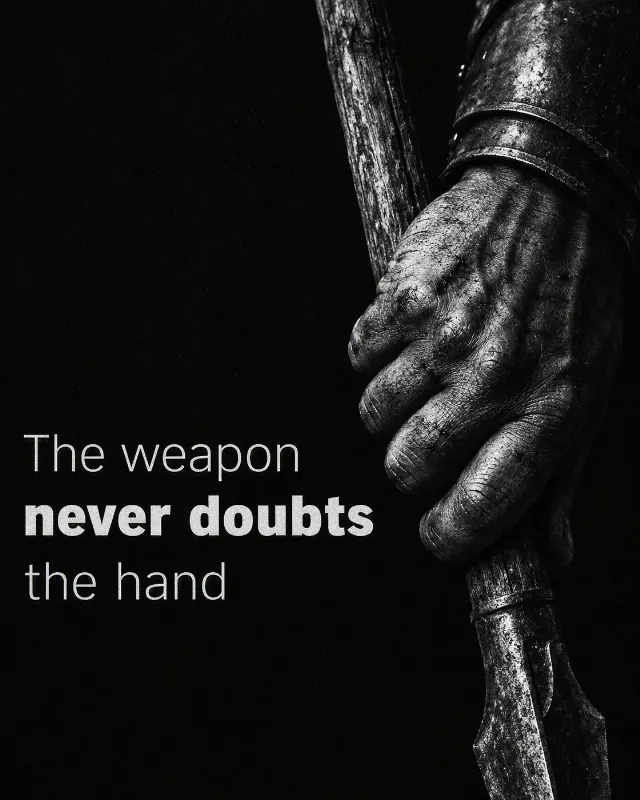 Spartan Spear Hand Motivational Quote