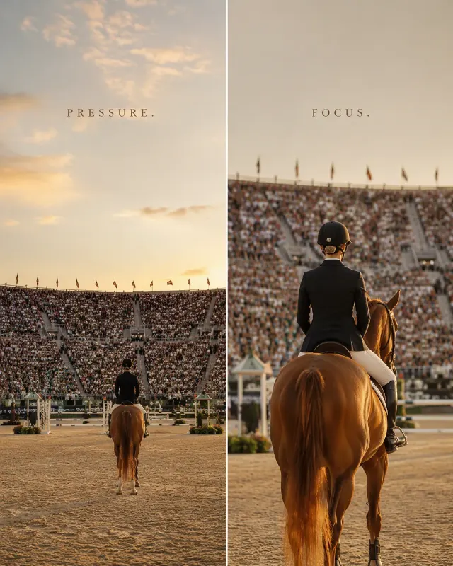 Split Equestrian Focus Motivational Post