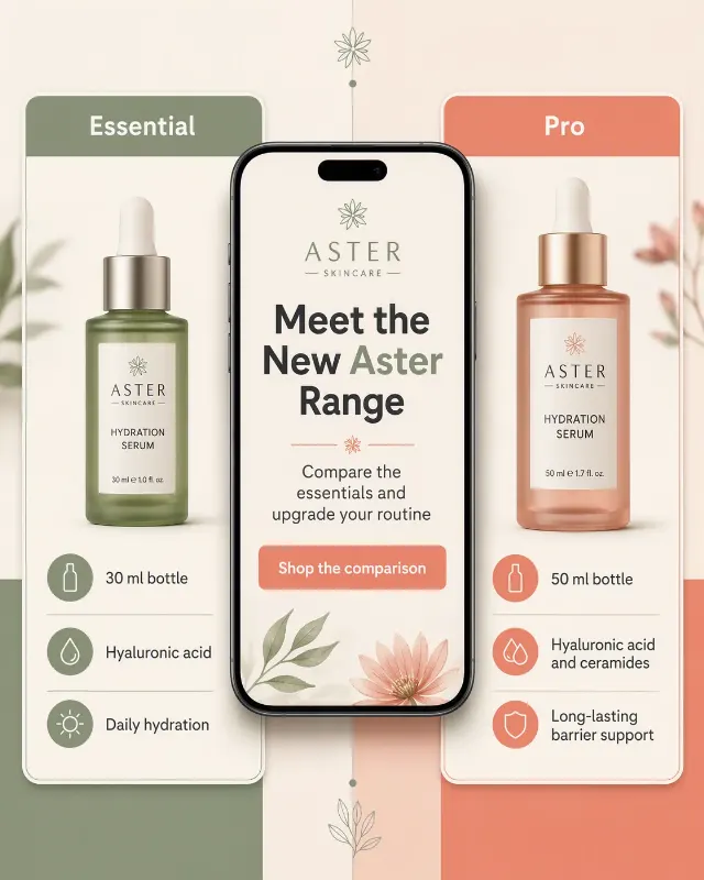 Split Screen E-Commerce Comparison Post