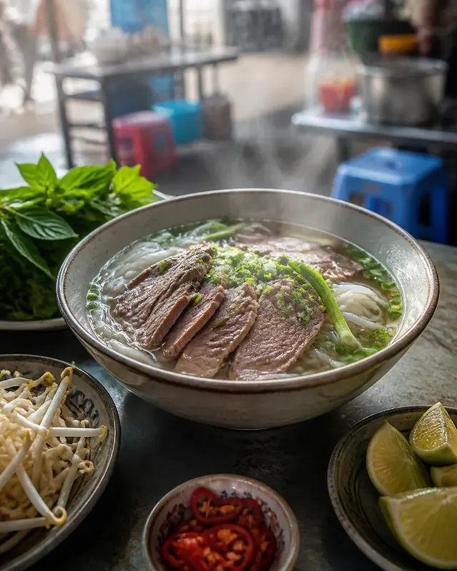 Steaming Street Stall Pho Food Photo