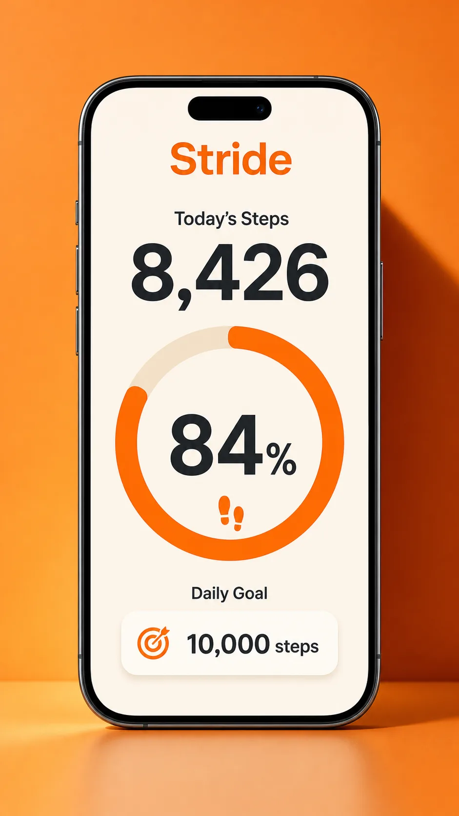 Step Counter App Screenshot Phone Mockup