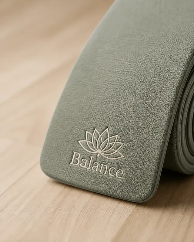 Stitched Yoga Mat Logo Mockup