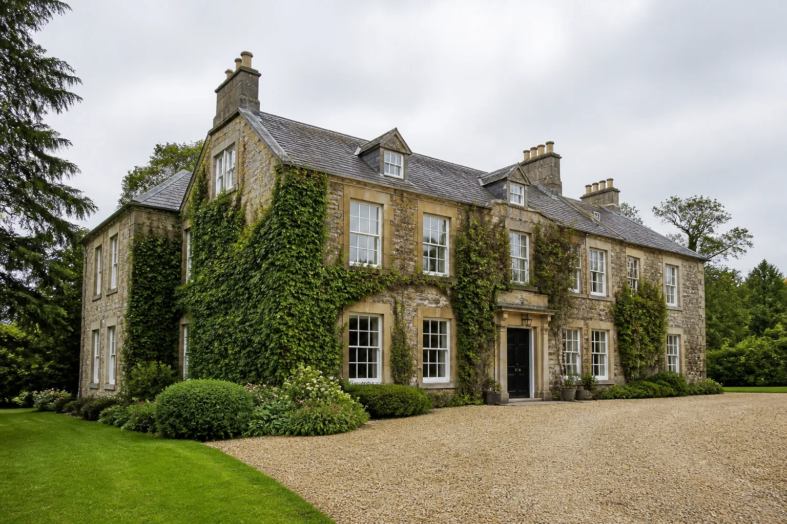 Stone Country House Exterior Listing Photo