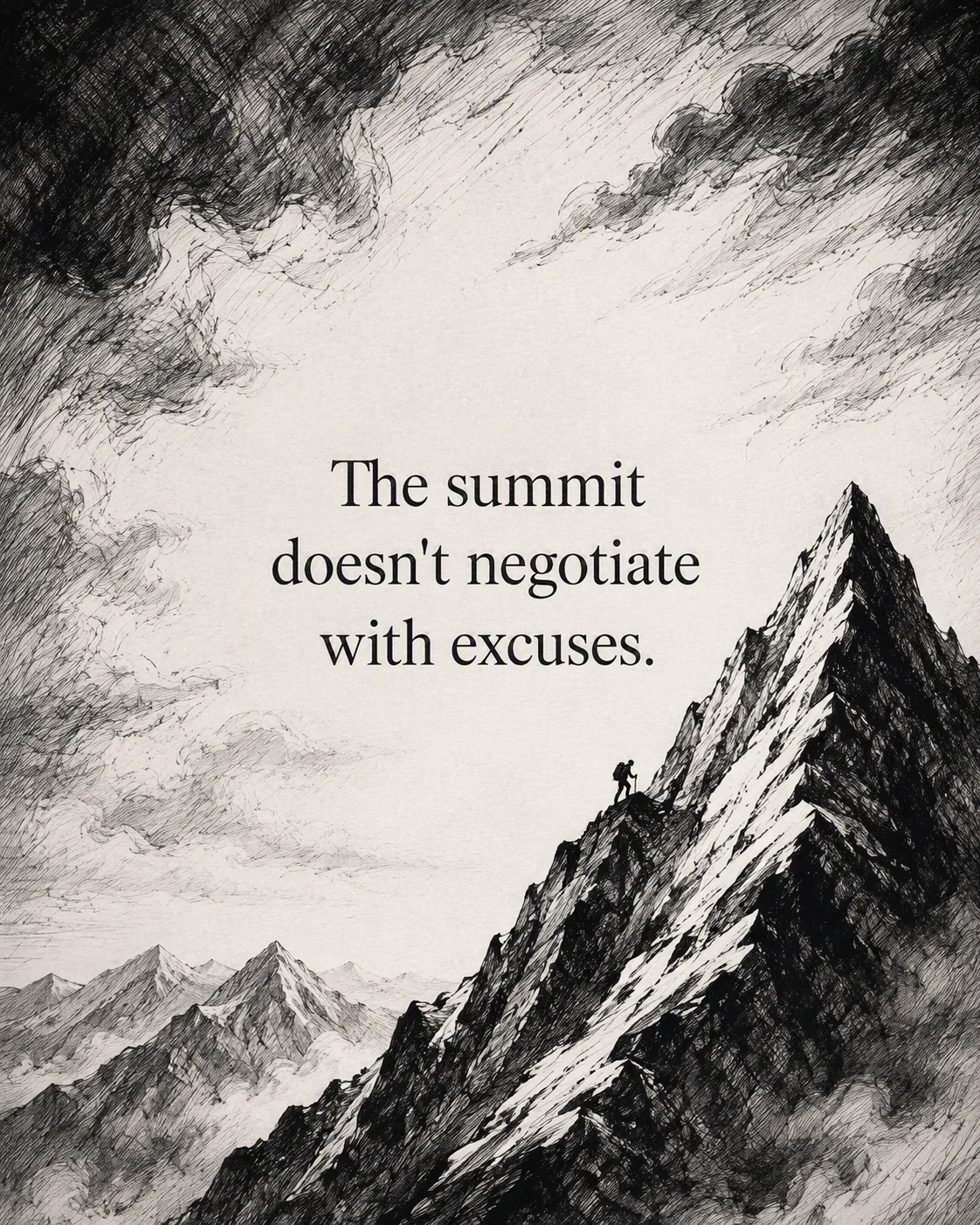 Stormy Mountain Motivational Quote Post