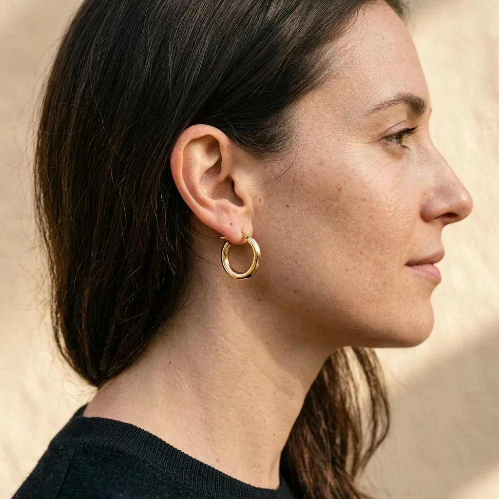 Sunlit Gold Hoop Earring Profile Photo