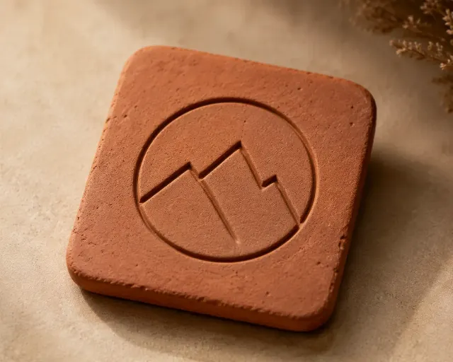 Tactile Clay Tile Logo Mockup