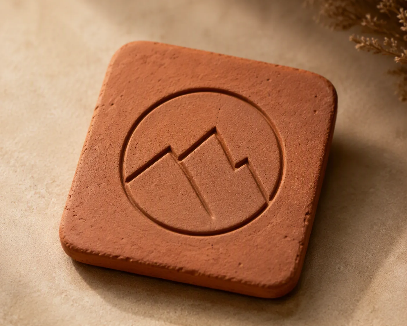 Tactile Clay Tile Logo Mockup