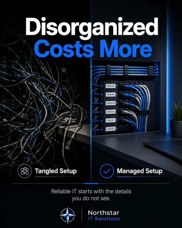Tangled Wires Versus Clean Cable Management Post
