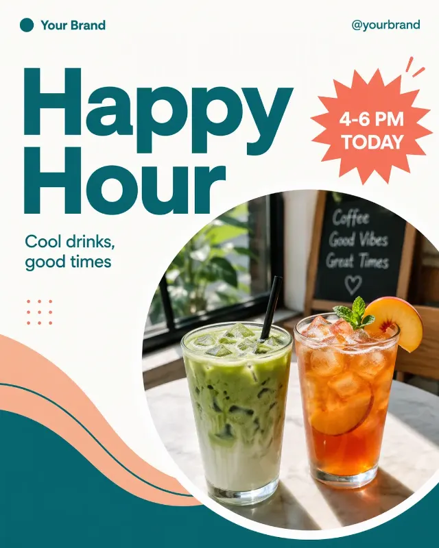 Teal Peach Cafe Happy Hour Post