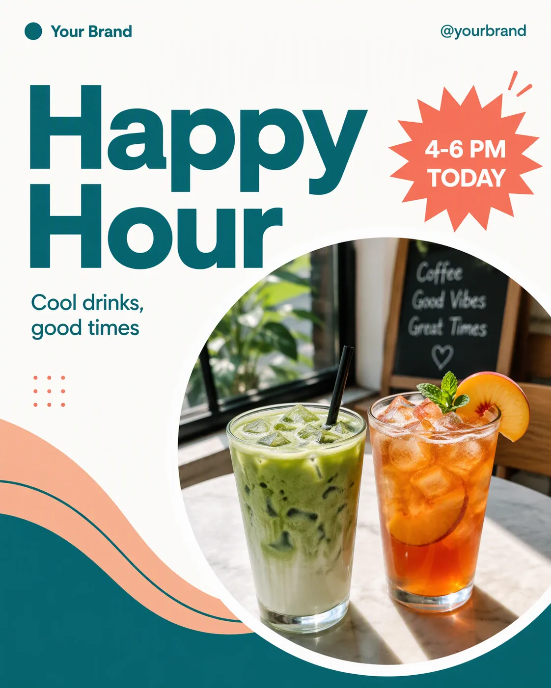 Teal Peach Cafe Happy Hour Post