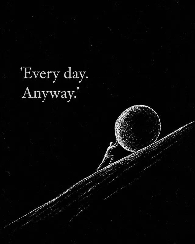 Tiny Figure Boulder Hill Quote Graphic
