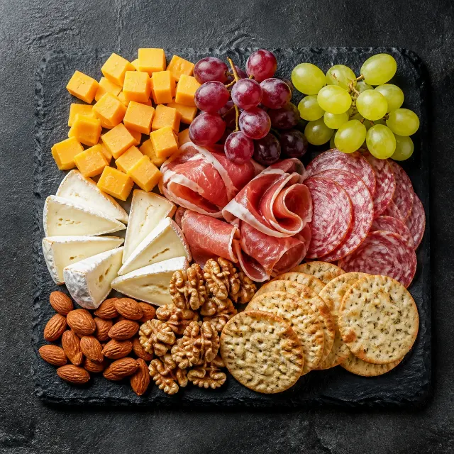 Top Down Charcuterie Board Food Photo