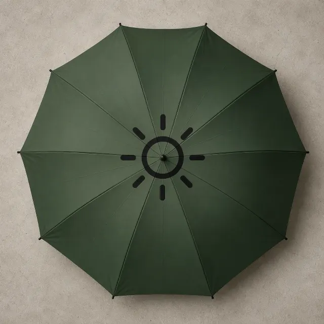 Top View Branded Umbrella Logo Mockup