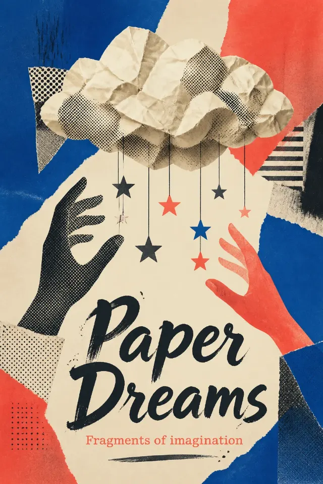 Torn Paper Halftone Collage Poster
