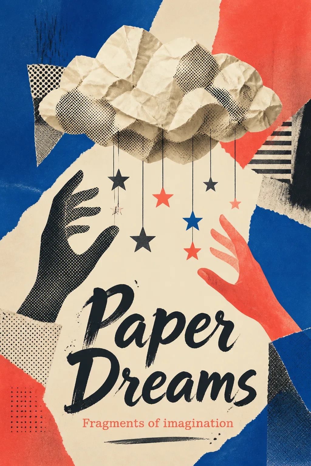 Torn Paper Halftone Collage Poster