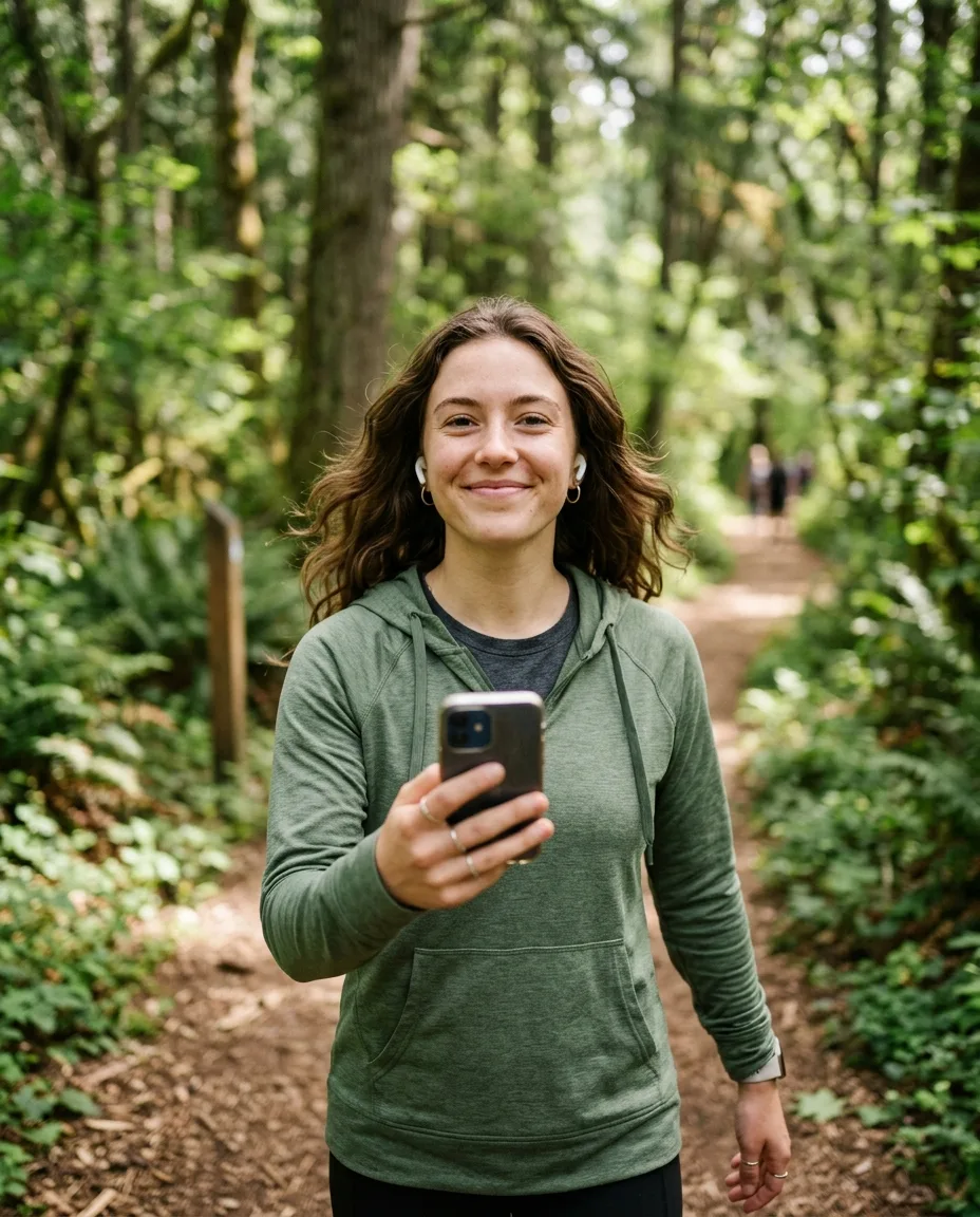 Trail Walking Selfie With Earbuds