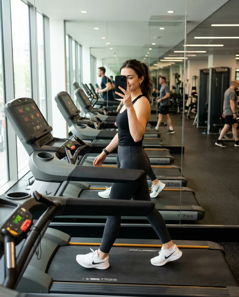 Treadmill Mirror Selfie Portrait