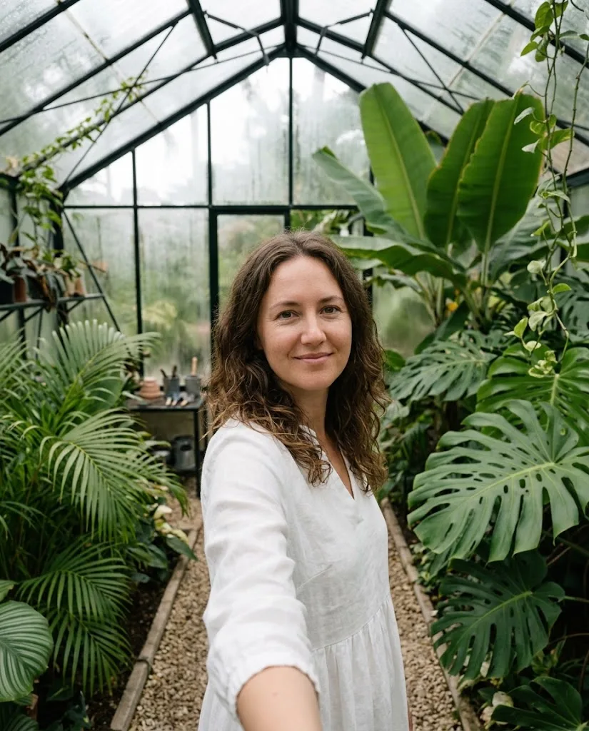 Tropical Greenhouse Selfie Portrait