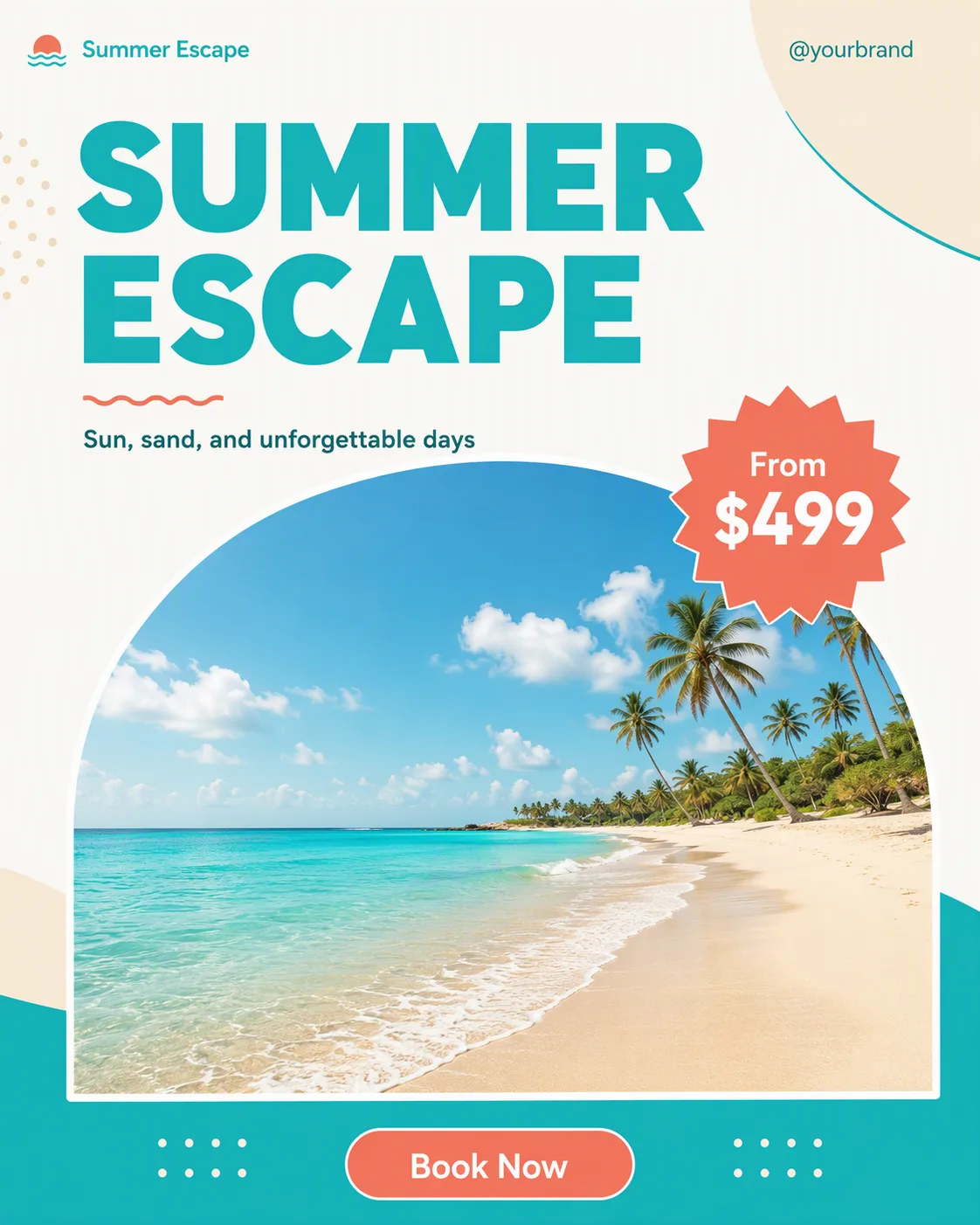 Turquoise Beach Travel Instagram Post