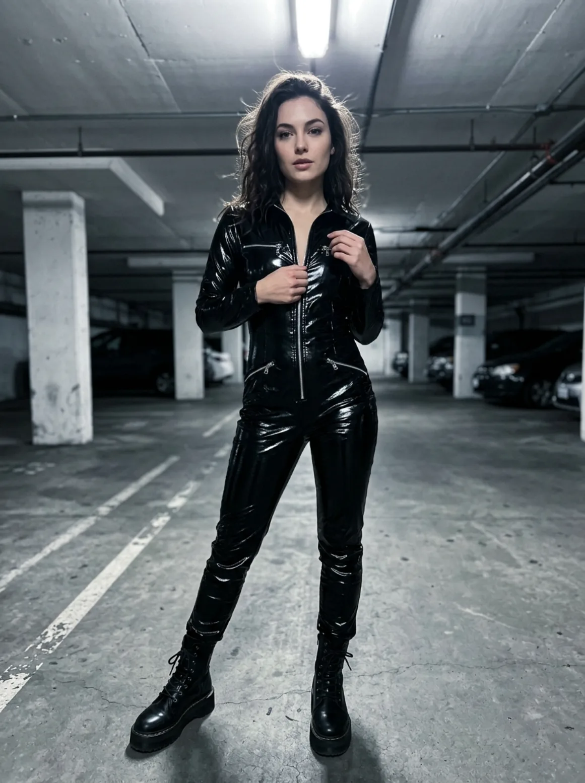 Underground Garage Vinyl Bodysuit Portrait