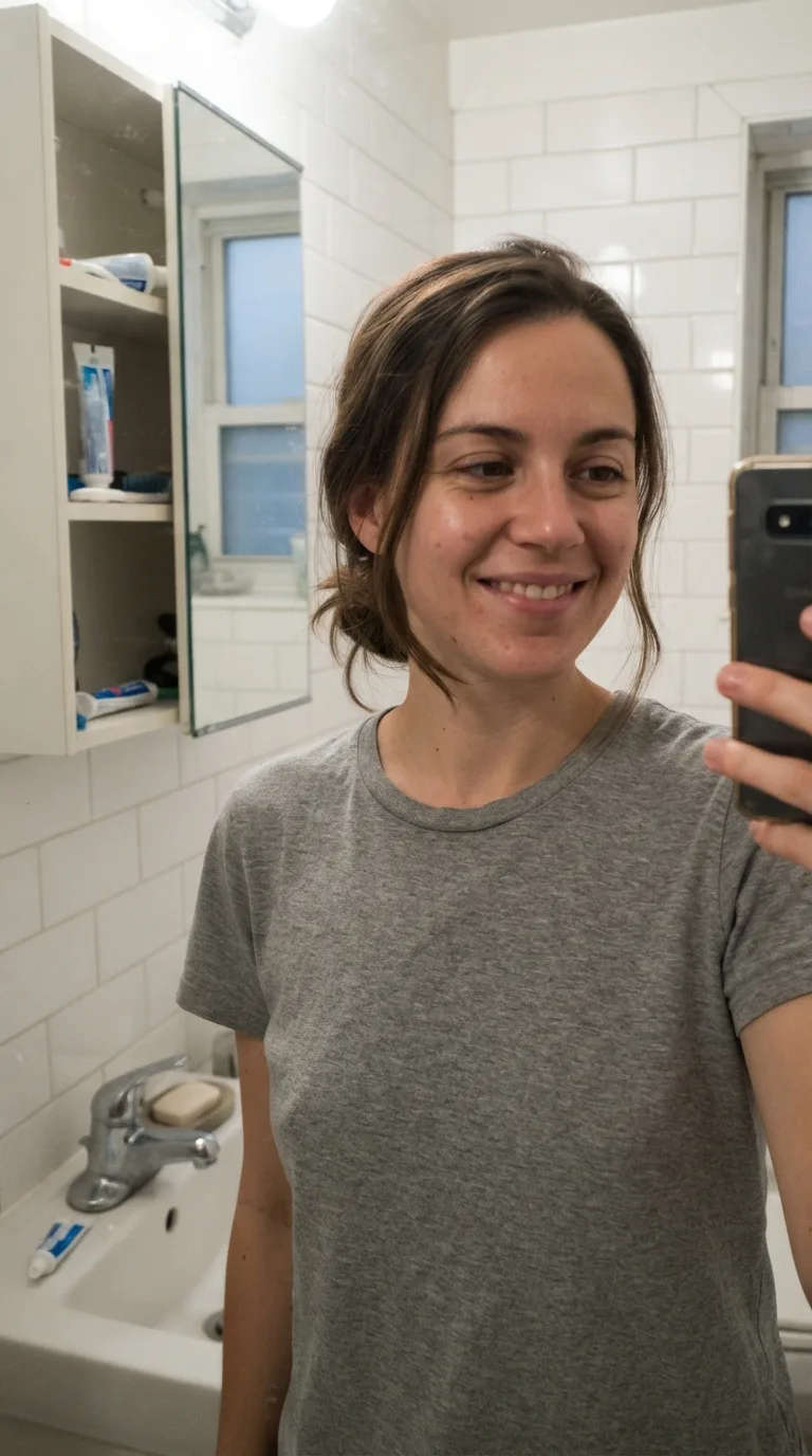 Unpolished Bathroom Selfie Portrait