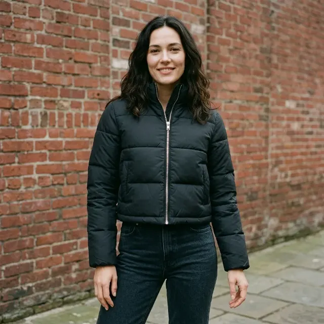 Urban Brick Wall Puffer Jacket Photo