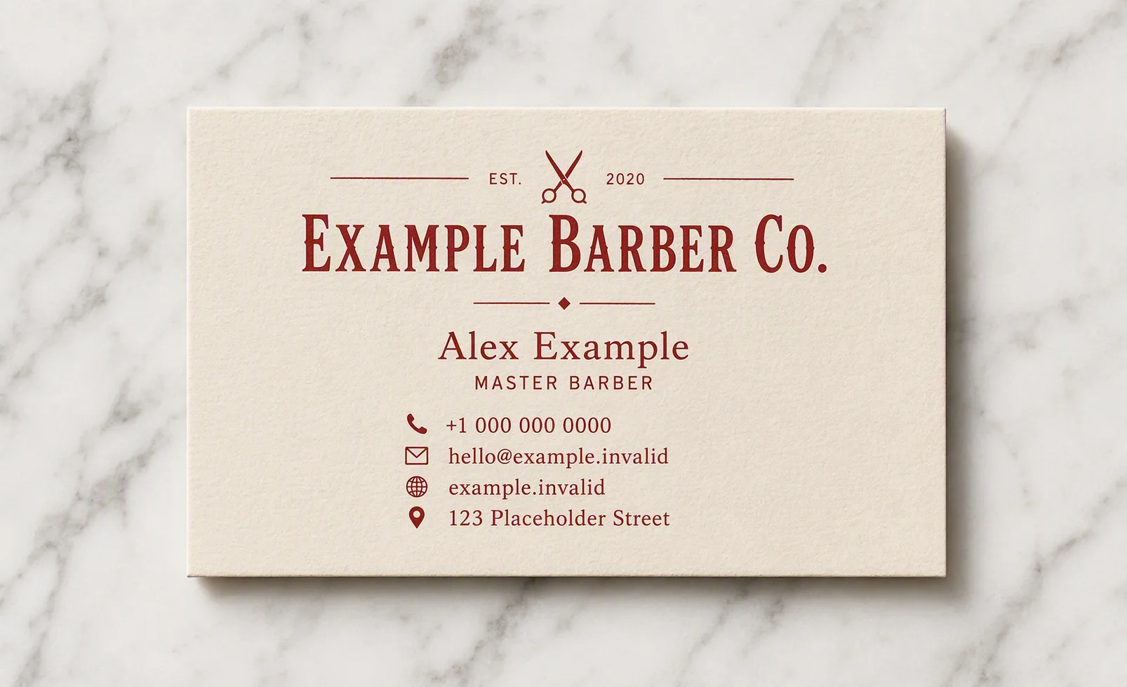 Vintage Barber Shop Business Card