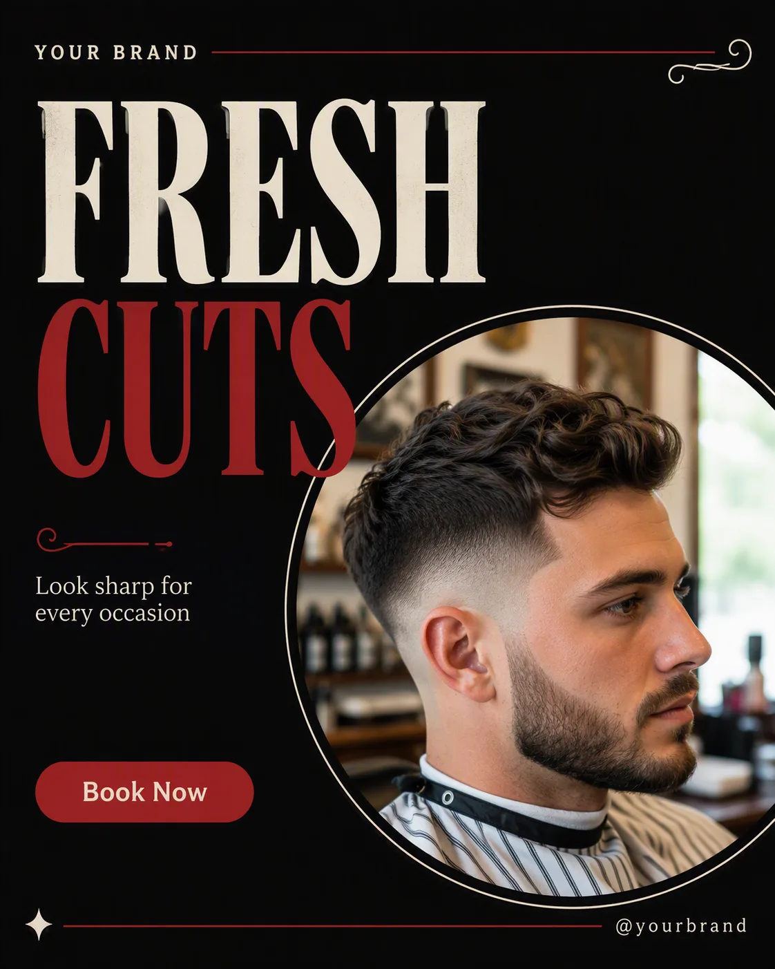Vintage Barber Shop Instagram Post