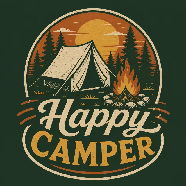 Vintage Camping Badge T-Shirt Design