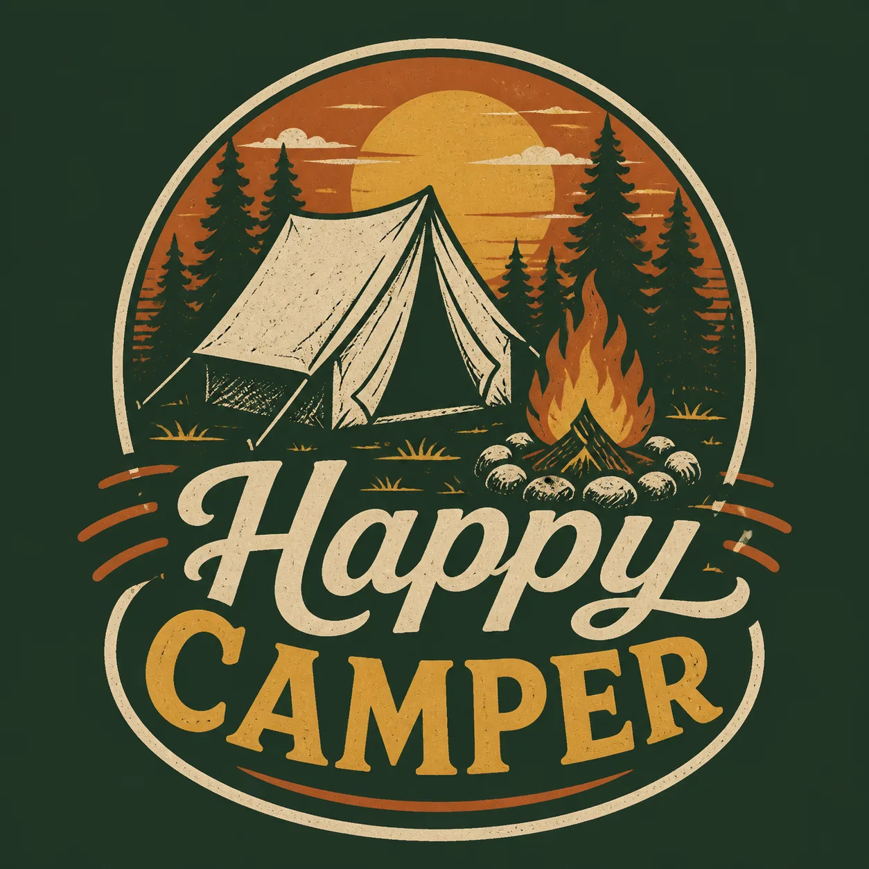 Vintage Camping Badge T-Shirt Design