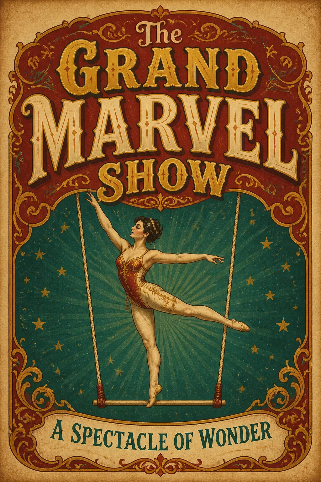 Vintage Circus Acrobat Show Poster