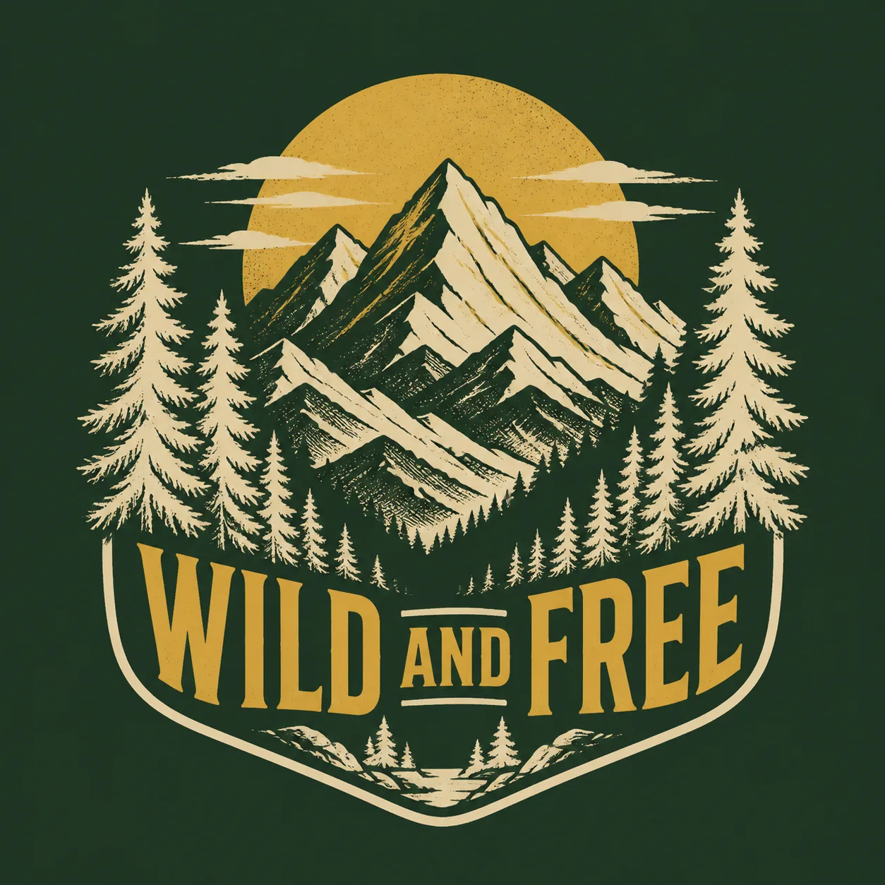 Vintage Mountain Badge T-Shirt Design